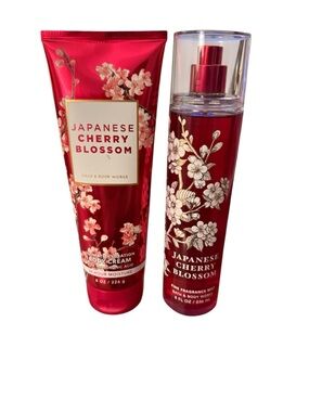 Bath & Body Works Japanese Cherry Blossom Body Cream & Fragrance Mist - Red NWT